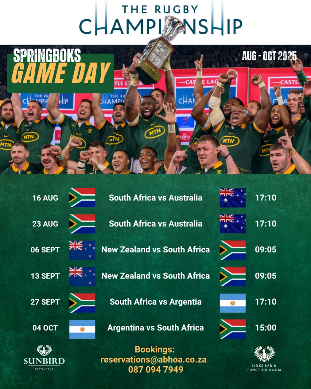 We’re Screening All The Springbok Games